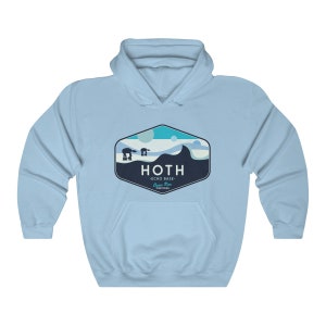 Star Wars Hoodie, Hoth Hoodie, Star Wars Geek Parody Hoodie, Hoth Echo Base Hoodie, Unisex, Galaxy's Edge Hoodie Disneyland, Geeky Star Wars Light Blue