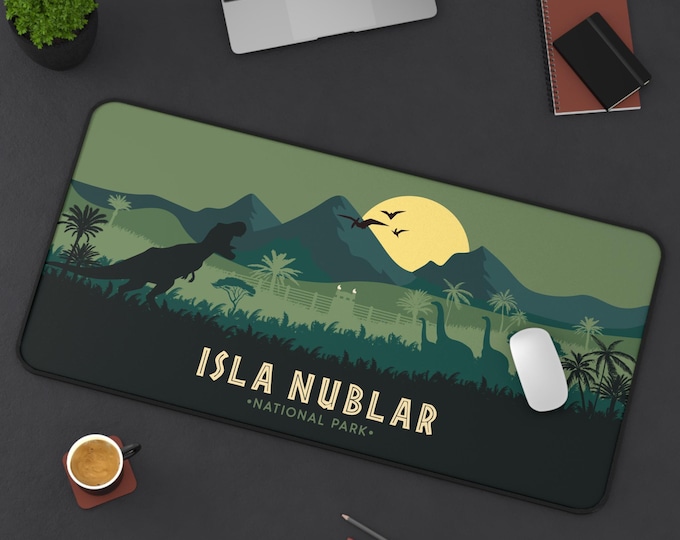 Isla Nublar Desk Mat: Jurassic Park Gaming Mouse Pad