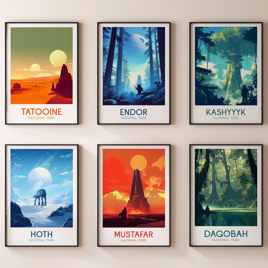 スター・ウォーズ国立公園ポスターセット：旅行アートプリント - Etsy 日本