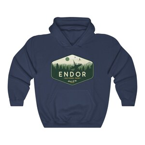 Star Wars Hoodie, Endor National Park Hoodie, Star Wars Geek Parody Hoodie, Endor Hoodie, Unisex, Skywalker, Star Wars Gift, Sweatshirt Navy