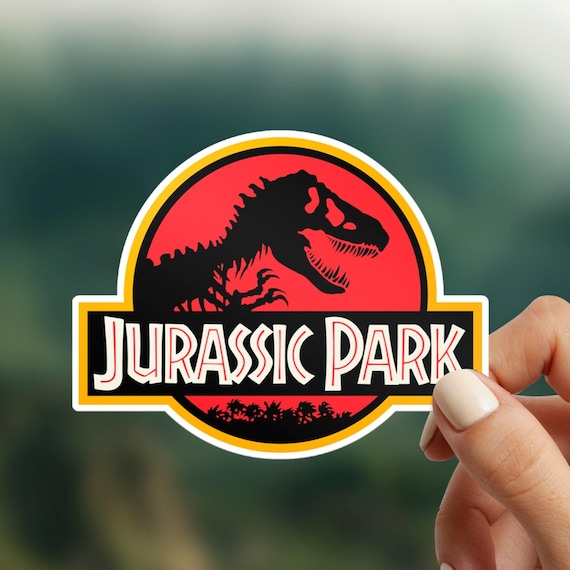Jurassic Park Waterproof Sticker – Vinyl Dinosaur Decal, Scratch & UV Resistant, Jurassic Park Logo Sticker, T-Rex Sticker, Nostalgia Decal