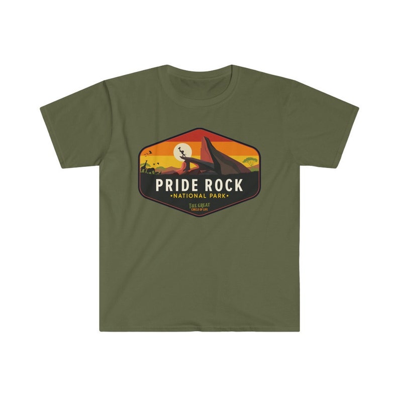 Lion King Disney T-Shirt, Pride Rock National Park Shirt, Disney Simba Shirt, Disney Lion King Shirt, Unisex, Animal Kingdom Shirt Gift Military Green