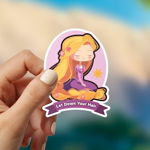 Rapunzel Sticker, Tangled Rapunzel Sticker, Let Down your Hair, Disney Princess Stickers