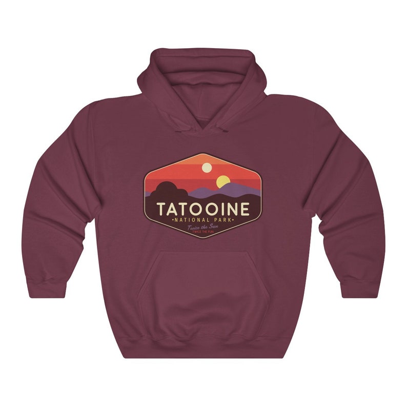 Star Wars Hoodie, Tatooine Sunset Hoodie, Star Wars Geek Parody Hoodie, Star Wars Hoodie, Tatooine Hoodie, Unisex, Luke Skywalker Hoodie Maroon