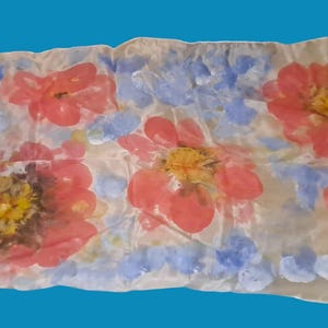 Hand painted silk scarf