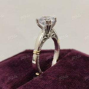 1930s Vintage 2.10ct white Round Cut Diamond engagement wedding ring in 925 sterling silver,antique engagement rings,art deco ring,halo ring