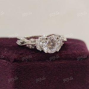 1930s Vintage 2.0ct white Round Cut Diamond engagement wedding ring in 925 sterling silver,antique engagement rings,art deco ring,halo ring
