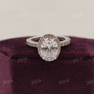 2.20ct Oval cut engagement ring in 925 sterling silver, solitaire ring, womens rings,halo ring, gift for her, gift for wife,oval rings,gifts