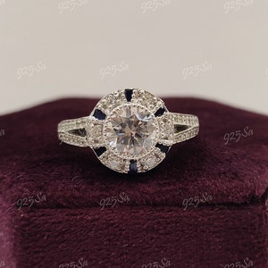 1930s Vintage 2.30ct white Round Cut engagesment wedding ring in 925 sterling silver, antique engagement rings, art deco ring, gift for her