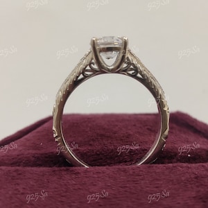 1930s Vintage 2.10ct white Round Cut Diamond engagement wedding ring in 925 sterling silver,antique engagement rings,art deco ring,halo ring