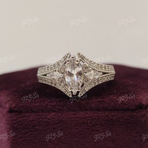 1930s Vintage 2.30ct white Marquise Cut engagement wedding ring in 925 sterling silver,antique engagement rings,art deco ring,womens rings