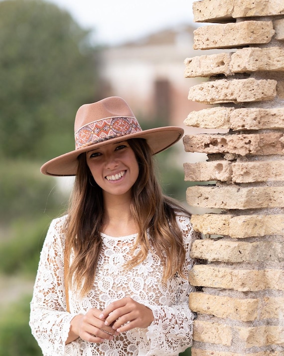 Brown Wide Brim Fedora Hat - Etsy New Zealand