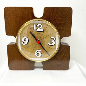 Wooden Wall Clock | Vintage 70s | German Design | Retro Style