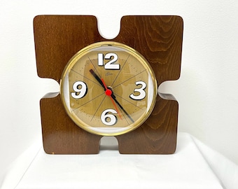 Wooden Wall Clock | Vintage 70s | German Design | Retro Style