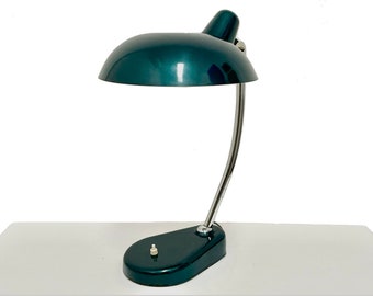 Lampada da tavolo vintage | verde petrolio | anni 50 | Seminara | stile Bauhaus