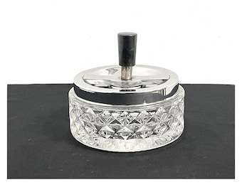 アンバーガラススクエアミッドセンチュリーモダンヴィンテージ灰皿3.25