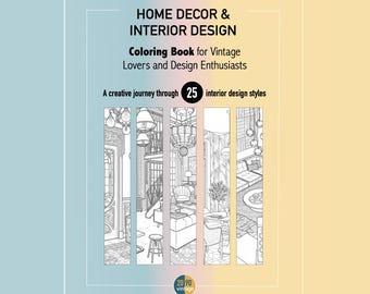 Libro da colorare pdf stampabile coloring book Interior Design Home decor arredamento 25 illustrazioni
