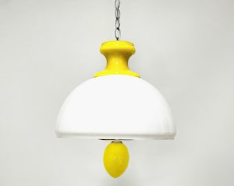 Yellow and white ceiling light | Vintage 1970s