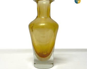 Vintage Murano Sommerso Glass Vase with Gold Flecks, made in Italy in 60s, Authentic Collectible Italian glassware, Good Housewarming Gift