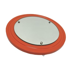 Vintage Round Mirror | Orange Wood | 70s