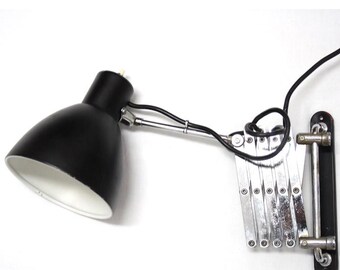 Vintage Industrial Scissor Wall Lamp Mid Century Adjustable Light Made in Italy