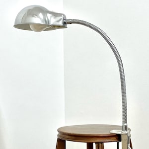 Chromed metal table lamp with clamp fixing | 60s vintage | RIMSA design