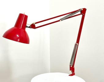 Red clamp lamp | Twist T1 design | 60s vintage