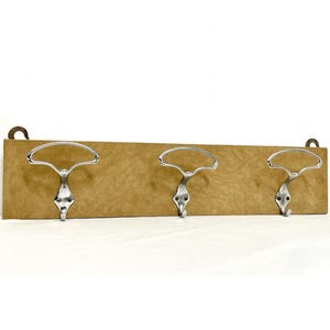 Metal and wood wall coat rack | vintage 50s