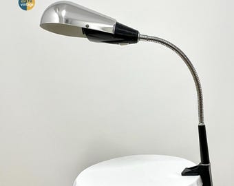 Vintage 1970s Space Age Clamp Desk Lamp, Italian Design
