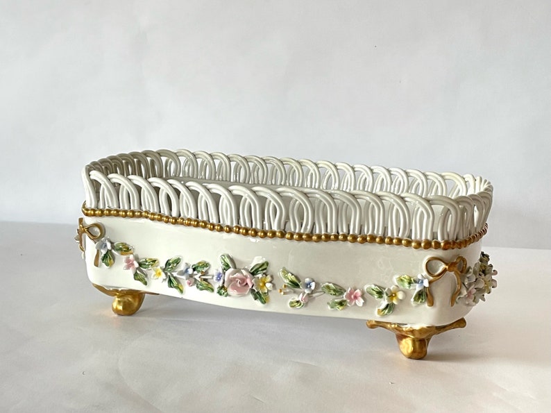 Vintage Centerpiece Capodimonte Pottery Midcentury Porcelain Etsy