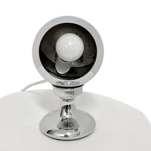 Vintage Space Age Eyeball Table Lamp in Chromed Metal, 1960s Made in Italy