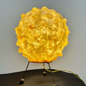 Vintage table lamp meteorite-shaped handmade, Italy in 1980, perfect for a cozy bedroom or as atmospheric light in living room