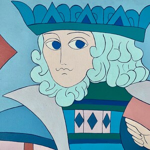 Pintura de época | Pintura al óleo sobre lienzo | rey de diamantes