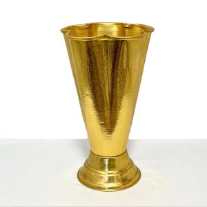 Vintage gold umbrella holder made of brass in the 60s in Italy, Mid century umbrella stand, elegant retro interior decoration