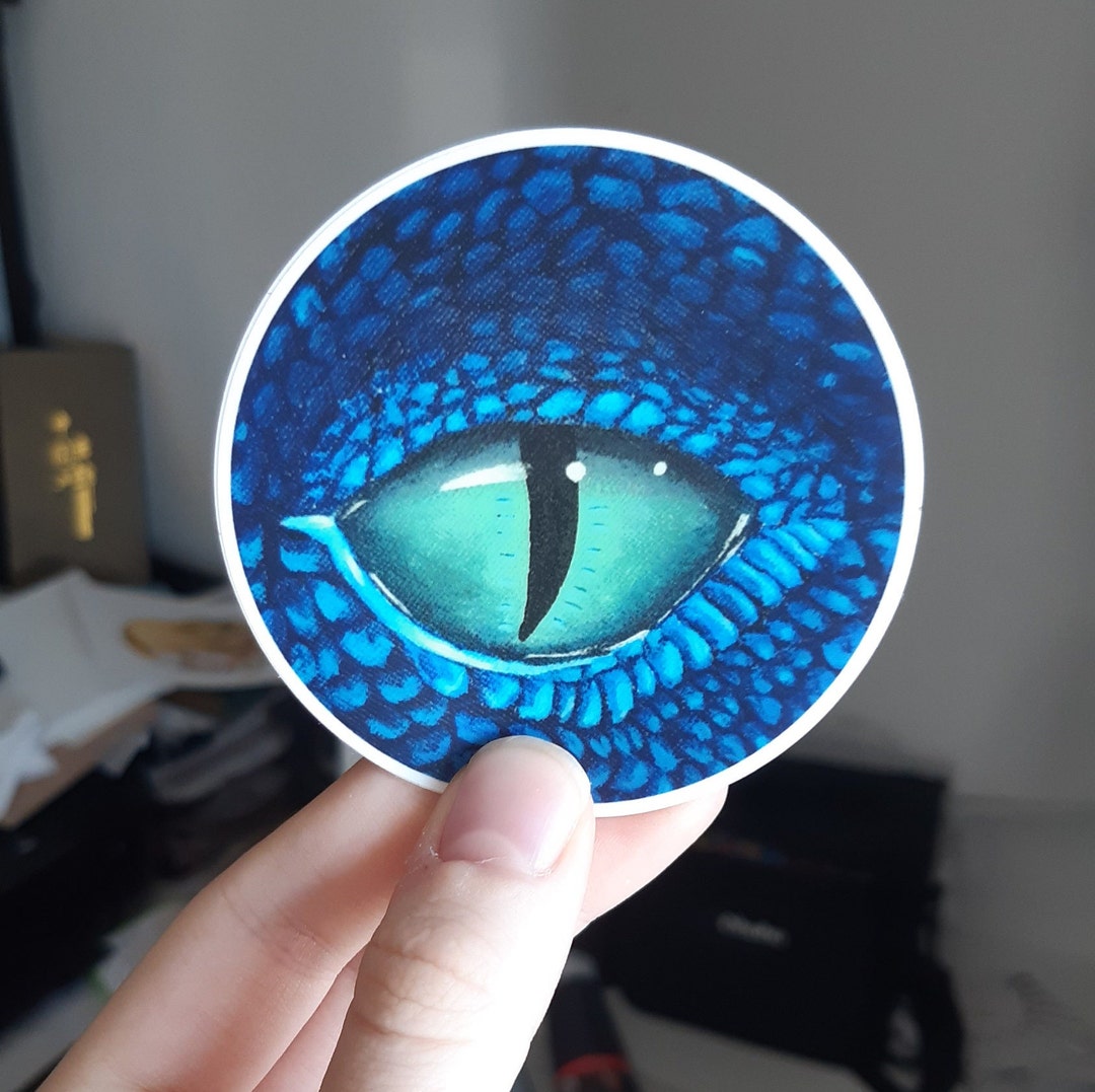 Vinyl Sticker of Water Dragon Eye Painting Aesthetic Laptop Etsy