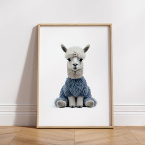 Lama Nursery Wall Art - Printable Digital Download, Baby Animal Decor, Kids Room Poster, Watercolor Nursery Printable, Bedroom, Lama Print