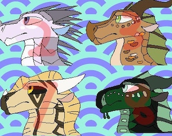 WINGS OF FIRE Dragons Pixel Headshot Adopts