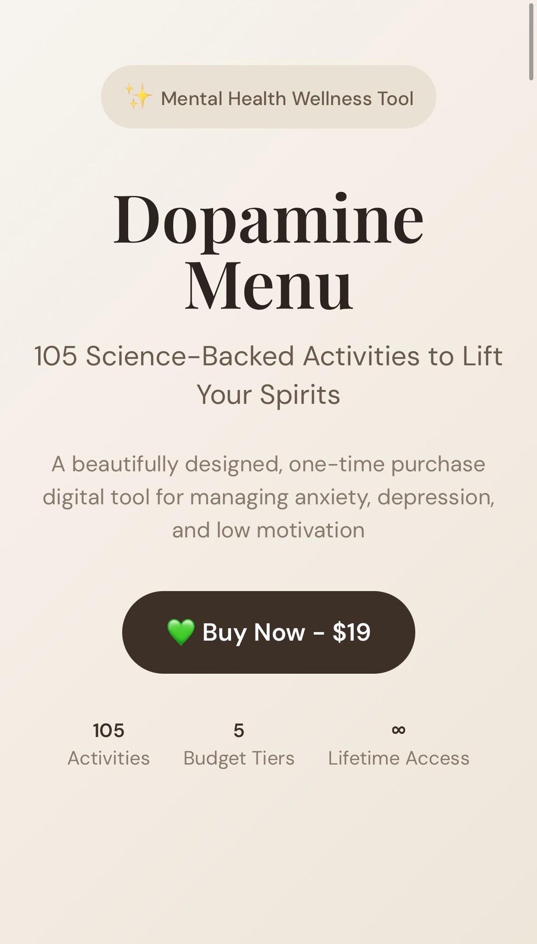 Dopamine Menu, Mental Health Activities List, Mood Boosting Digital ...