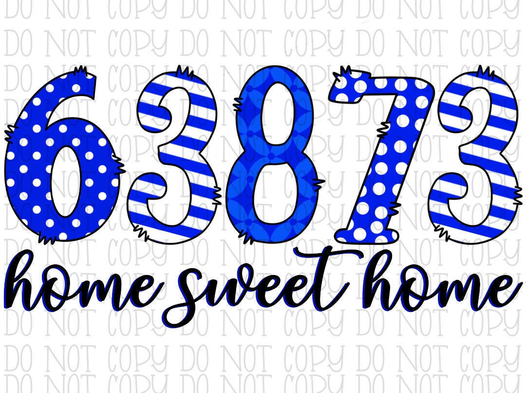Home Sweet Home 63873 Zip Code Portageville Missouri Royal Blue