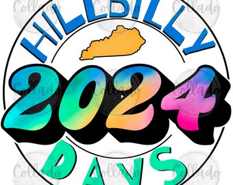 Hillbilly Days 2024 Pikeville Kentucky 606 State Outline KY Tie Dye Digital Download Instant PNG File