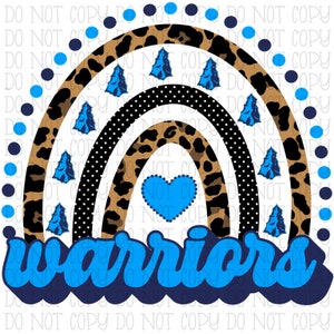 East Ridge Warriors High School Leopard Rainbow Kentucky School Sports Team Digital Download Instant PNG File