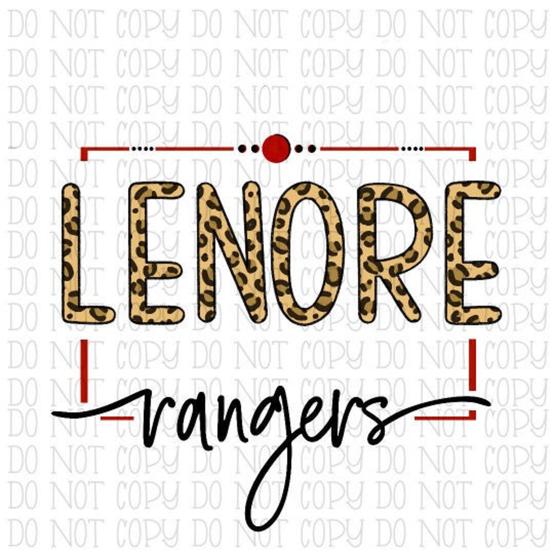 Lenore Rangers Leopard Black Red School Sports Team Digital Etsy