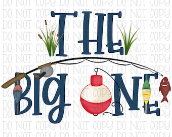 The Big One - Fishing - Lures - Kids - Birthday Party - Traditional - Digital Download Instant PNG File