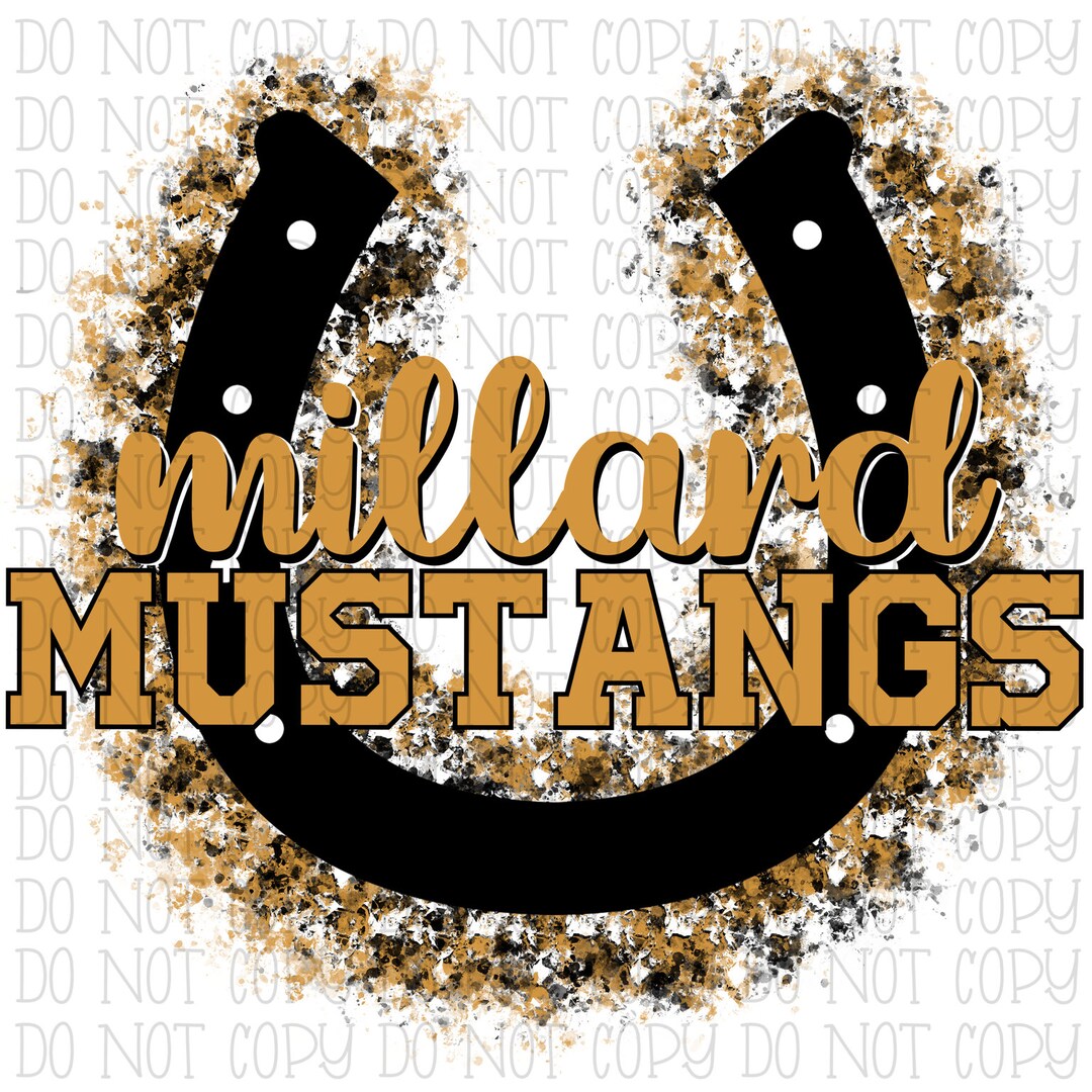 Millard Mustangs Kentucky Horseshoe Paint Spatter School Etsy