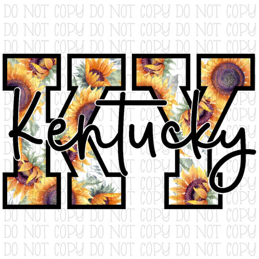 Kentucky KY Sunflowers State Digital Download Instant PNG File Etsy