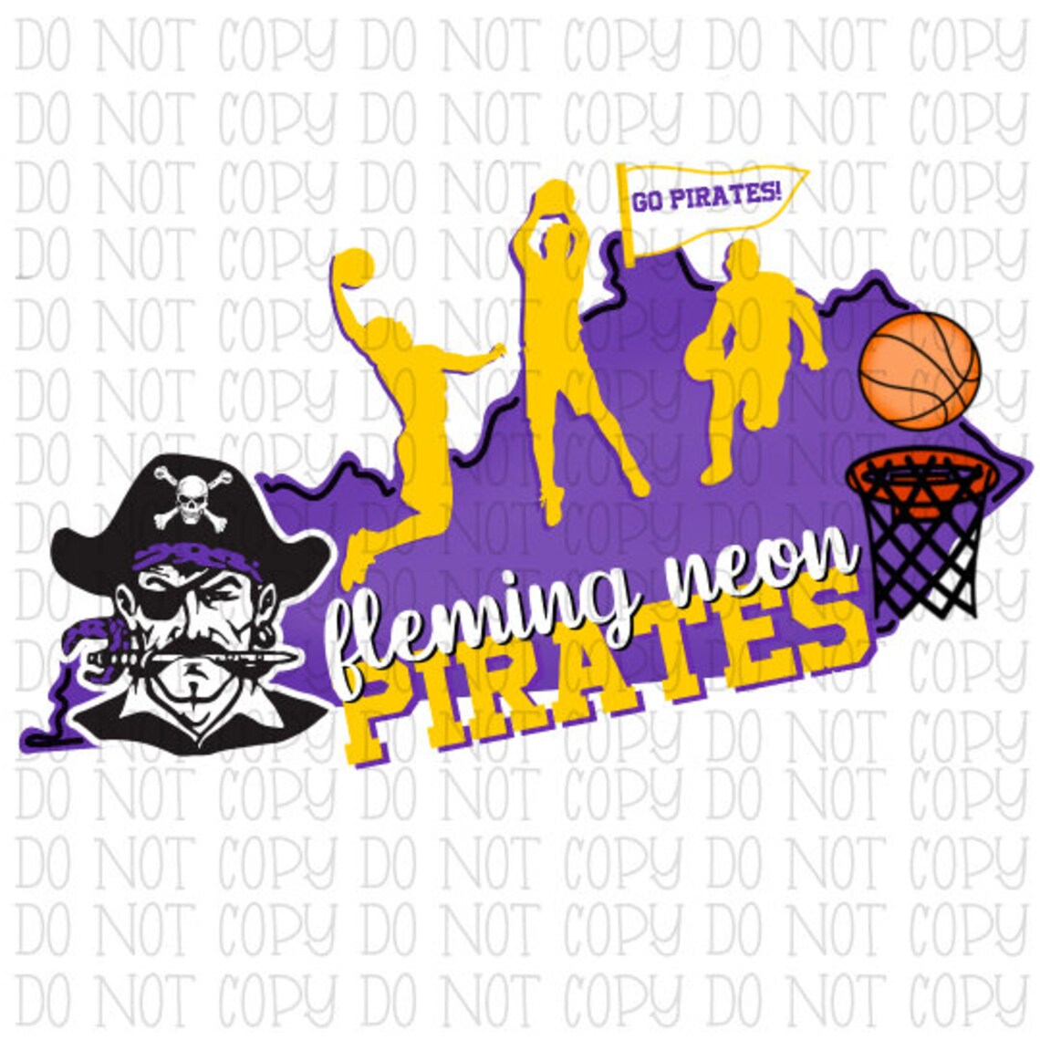 Fleming Neon Pirates Kentucky Basketball School Sports Team Etsy