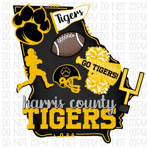 Harris County Tigers Gold and Black Football School Etsy