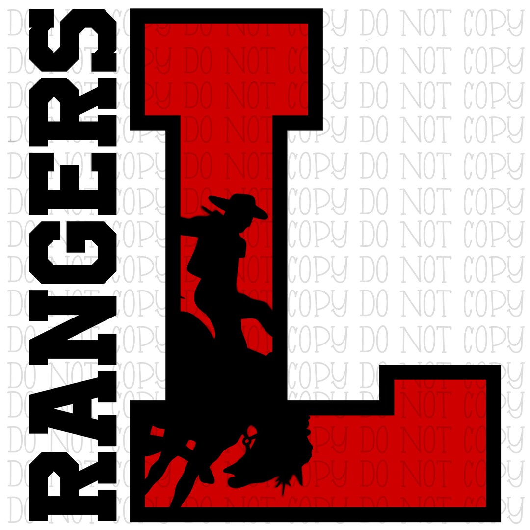 L Lenore Rangers West Virginia School Sports Team Red and Black Digital