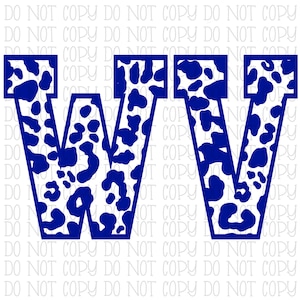 West Virginia WV Blue White Leopard State Digital Download Instant PNG File