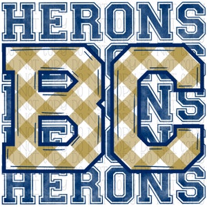 Brantley County Herons Georgia Gold and Blue - Stack - School Sports Team Digital Download Instant PNG File